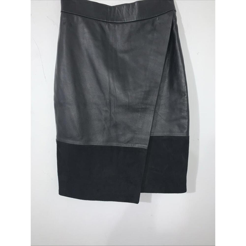 NWT H&M Lambskin & Suede Kneeโ Length Black Skirt US4